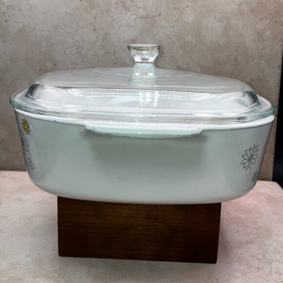 Vintage 1970’s Corningware A-2-B With Lid 2 Quart Casserole Dish Floral Bouquet - Picture 7 of 13